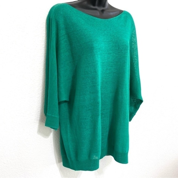 Vince Woman LINEN Green Pullover 3/4 Sleeve Shirt Size S/P - Picture 4 of 13